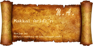 Makkai Arián névjegykártya